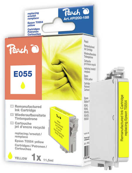 Peach E554 y Druckerpatrone ye ersetzt Epson T0554 y, C13T05544010 für z.B. Epson Stylus Photo R 240, Epson Stylus Photo R 245
