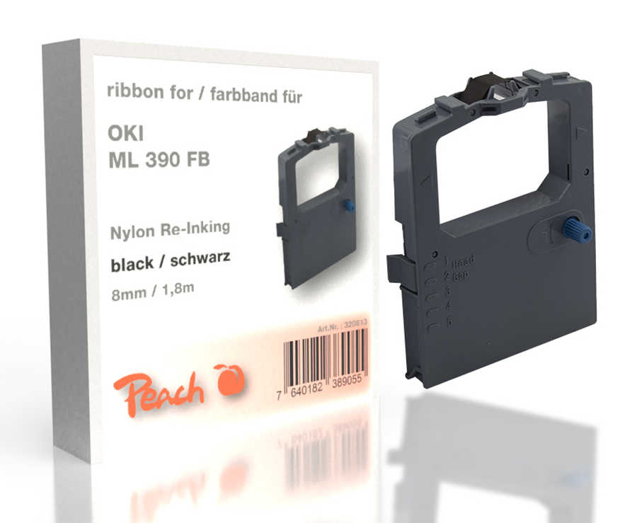 Image of Oki ML 390 FB, bk, Nylon, 8mm/1,8m, Ribbonbei 3ppp3 Peach online Shop