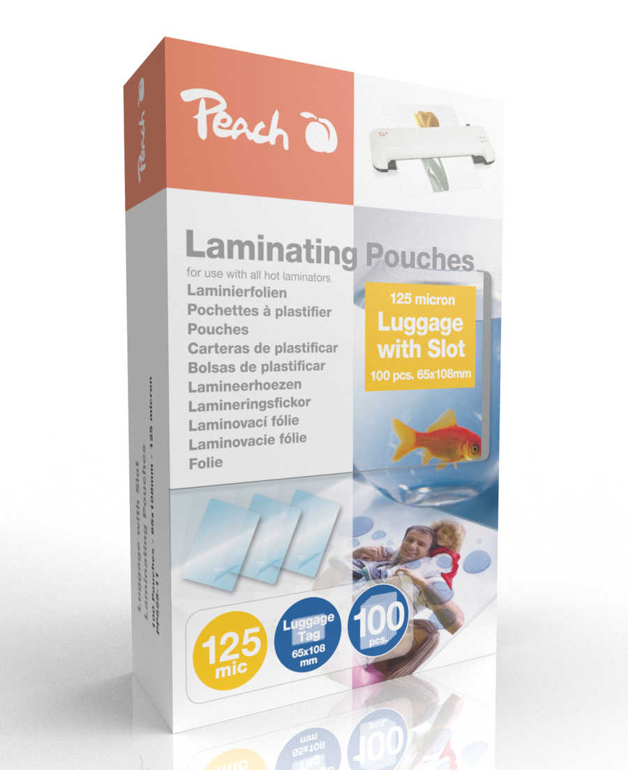 Image of Peach 100 x Gepäckanhänger Laminierfolien, 125mic, glänzendbei 3ppp3 Peach online Shop