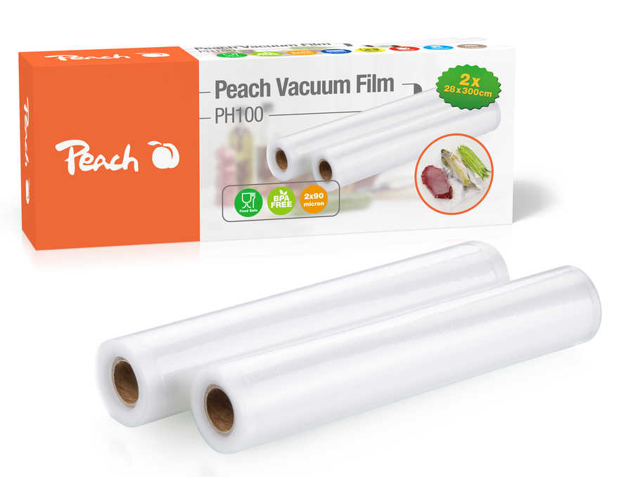 Image of Peach Vakuumierfolie PH100, 2 Rollen 28x300cm, 2x90 mic, 7-lagigbei 3ppp3 Peach online Shop