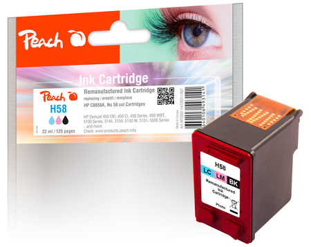 Image of Peach H58 Druckkopf colph ersetzt HP No. 58, C6658AE für z.B. HP DeskJet 3650, HP OfficeJet 5610, HP PSC 2410, HP DeskJet 5150, HP DeskJet 9680 GPbei 3ppp3 Peach online Shop