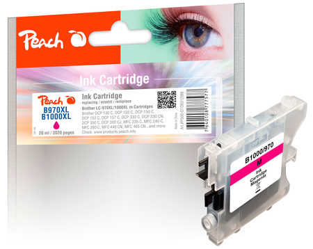 Peach B970 M XL-Druckerpatrone ma ersetzt Brother LC-970M, LC-1000M für z.B. Brother DCP -130 C, Brother DCP -135 C, Brother DCP -150 C