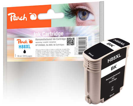 Image of Peach H88 Druckerpatrone XL bk ersetzt HP 88XL bk, C9396AE für z.B. HP OfficeJet Pro K 5300, HP OfficeJet Pro K 5400, HP OfficeJet Pro K 5400 DNbei 3ppp3 Peach online Shop