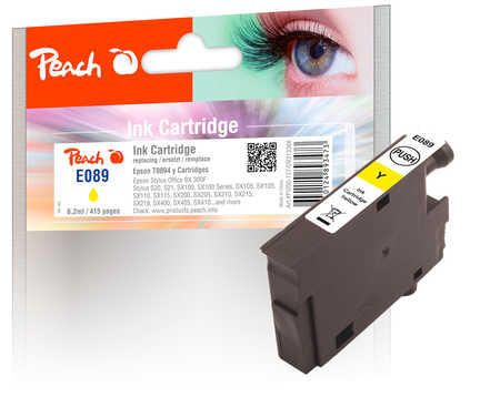 Image of Peach E894y Druckerpatrone ye ersetzt Epson T0894 y, C13T08944011 für z.B. Epson Stylus Office BX 300 F, Epson Stylus S 20, Epson Stylus S 21bei 3ppp3 Peach online Shop