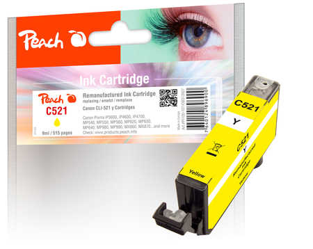 Image of Peach C521Y Druckerpatrone XL ye ersetzt Canon CLI-521Y, 2936B001 für z.B. Canon Pixma MP 550, Canon Pixma IP 4600, Canon Pixma IP 4700bei 3ppp3 Peach online Shop