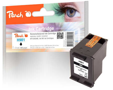 Image of Peach H901BK Druckkopf bk ersetzt HP No. 901 BK, CC653AE für z.B. HP OfficeJet J 4580, HP OfficeJet 4500, HP OfficeJet 4500 Wirelessbei 3ppp3 Peach online Shop