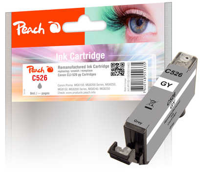 Image of Peach C526GY Druckerpatrone XL gy ersetzt Canon CLI-526GY, 4544B001 für z.B. Canon Pixma MG 6150, Canon Pixma MG 6250, Canon Pixma MG 8250bei 3ppp3 Peach online Shop