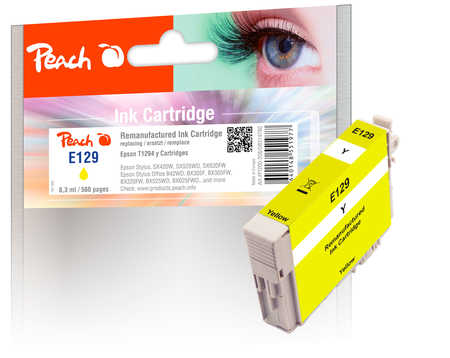 Image of Peach E129 Druckerpatrone XL ye ersetzt Epson T1294 y, C13T12944011 für z.B. Epson Stylus Office BX 635 FWD, Epson Stylus SX 525 WDbei 3ppp3 Peach online Shop