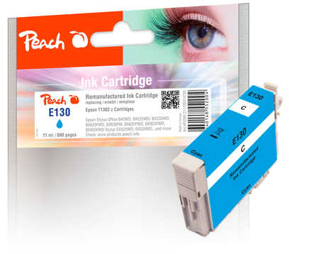 Image of Peach E130 Druckerpatrone XL cy ersetzt Epson T1302 c, C13T13024010 für z.B. Epson Stylus Office BX 635 FWD, Epson Stylus SX 525 WDbei 3ppp3 Peach online Shop