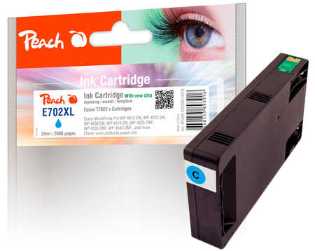 Peach E70 Druckerpatrone XL cy ersetzt Epson T7022 c, C13T70224010 für z.B. Epson WorkForce Pro WP -4015 DN, Epson WorkF