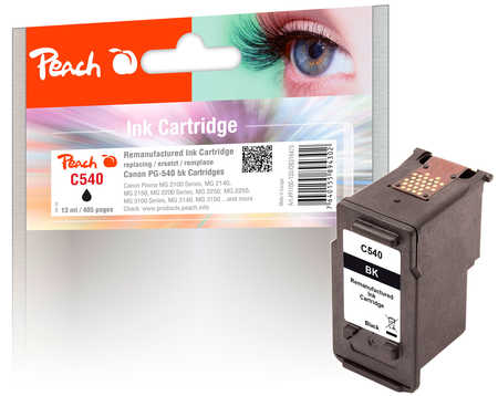 Image of Peach C540BK Druckkopf bk ersetzt Canon PG-540BK, 5225B005 für z.B. Canon Pixma TS 5150, Canon Pixma MG 3650, Canon Pixma MG 4250bei 3ppp3 Peach online Shop