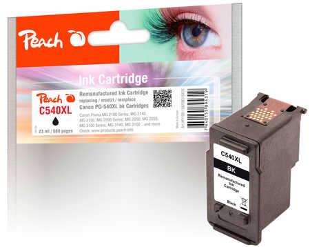 Image of Peach C540XLBK Druckkopf XL bk ersetzt Canon PG-540XLBK, 5222B005 für z.B. Canon Pixma TS 5150, Canon Pixma MG 3650, Canon Pixma MG 4250bei 3ppp3 Peach online Shop