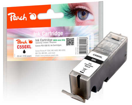 Peach XL-Tintenpatrone schwarz kompatibel zu Canon PGI-550XLPGBK, 6431B001