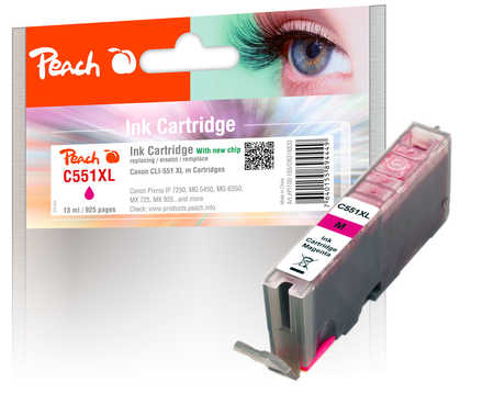 Image of Peach C551 XLM Druckerpatrone XL ma ersetzt Canon CLI-551XLM, 6445B001 für z.B. Canon Pixma MX 925, Canon Pixma MG 5450, Canon Pixma IP 7200