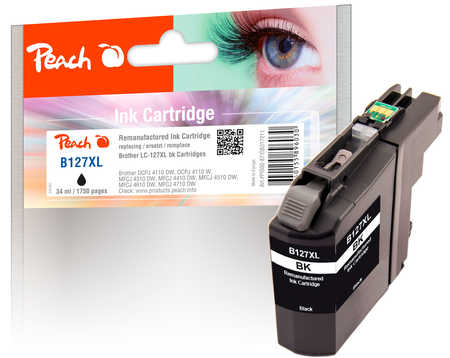 Image of Peach B127XLBK Druckerpatrone XL bk ersetzt Brother LC-127XLBK für z.B. Brother MFCJ 4510 DW, Brother MFCJ 4710 DW, Brother MFCJ 4410 DWbei 3ppp3 Peach online Shop