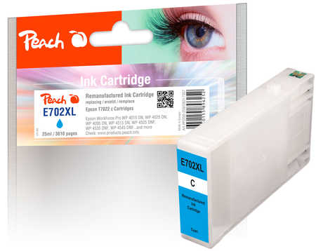 Peach E70 Druckerpatrone XL cy ersetzt Epson T7022 c, C13T70224010 für z.B. Epson WorkForce Pro WP -4015 DN, Epson WorkF