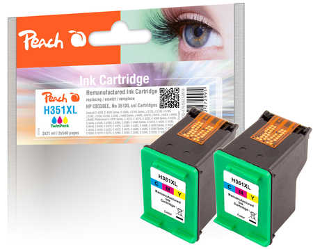 Peach HP 351 XL 2 Druckköpfe XL 2*col ersetzt HP No. 351XL*2, CB338EE*2 für z.B. HP DeskJet D 4200, HP DeskJet D 4260, H