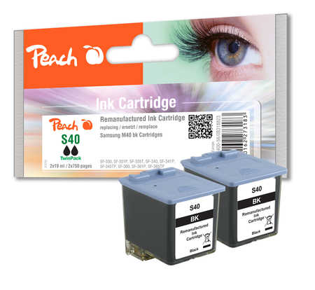 Peach Doppelpack Druckköpfe schwarz kompatibel zu Samsung M40V/ELS