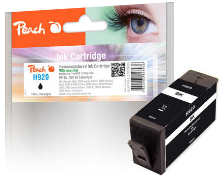 Peach HP 920 bk Druckerpatrone bk ersetzt HP No. 920 bk, CD971AE für z.B. HP OfficeJet 6000, HP OfficeJet 6000 special Edition, HP OfficeJet 6500