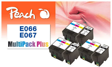 Peach E661 6 Druckerpatronen bk ersetzt Epson T0661, T0670, C13T06624010 für z.B. Epson Stylus C 48