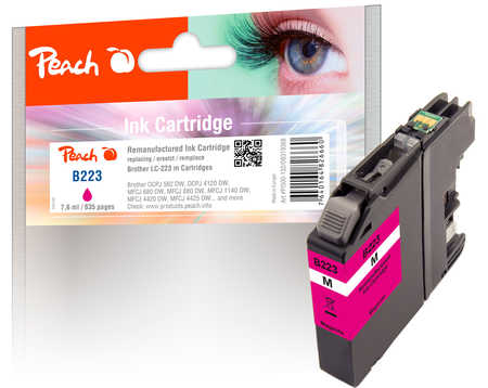 Image of Peach B223M Druckerpatrone XL ma ersetzt Brother LC-223M für z.B. Brother DCPJ 562 DW, Brother MFCJ 680 DW, Brother DCPJ 4120 DW, Brother MFCJ 880 DWbei 3ppp3 Peach online Shop