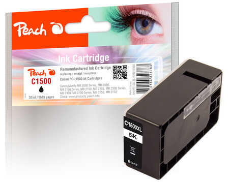 Image of Peach C1500XLBK Druckerpatrone XL bk ersetzt Canon PGI-1500XLBK, 9182B001 für z.B. Canon Maxify MB 2750, Canon Maxify MB 2050bei 3ppp3 Peach online Shop