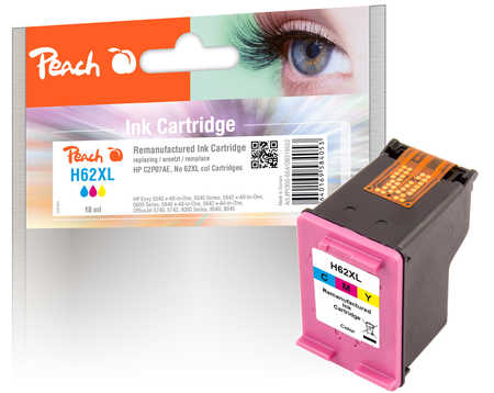 Peach HP 62 XLc Druckkopf XL col ersetzt HP No. 62XL c, C2P07AE für z.B. HP Envy 5644 e-All-in-One, HP OfficeJet 250 Mob