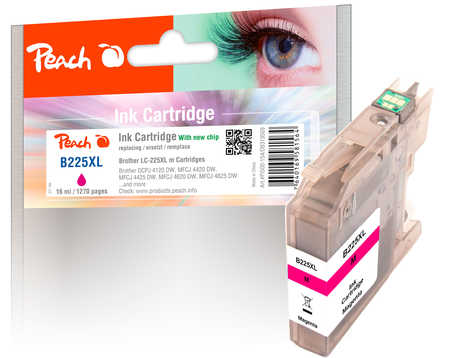 Peach Tintenpatrone magenta XL, kompatibel zu Brother LC-225XLM