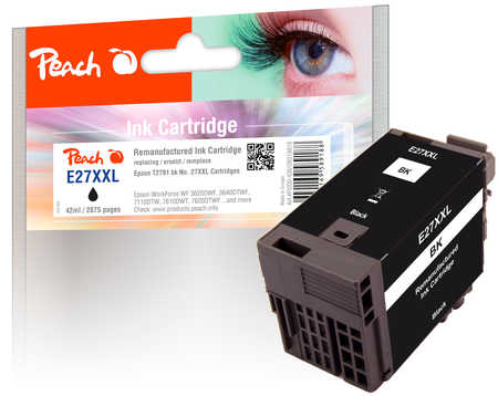 Peach E27 Druckerpatrone XL bk ersetzt Epson T2791, No. 27XXL bk, C13T27914010 für z.B. Epson WorkForce WF -3600, Epson 