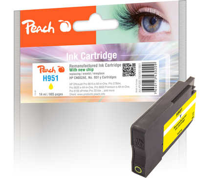 Image of Peach H951y Druckerpatrone ye ersetzt HP No. 951 y, CN052A für z.B. HP OfficeJet Pro 8620 e-All-in-One, HP OfficeJet Pro 8600 e-All-in-Onebei 3ppp3 Peach online Shop