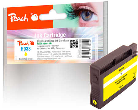 Image of Peach H933y Druckerpatrone ye ersetzt HP No. 933 y, CN060A für z.B. HP OfficeJet 6700 Premium, HP OfficeJet 6600 e-All-in-One, HP OfficeJet 7110bei 3ppp3 Peach online Shop