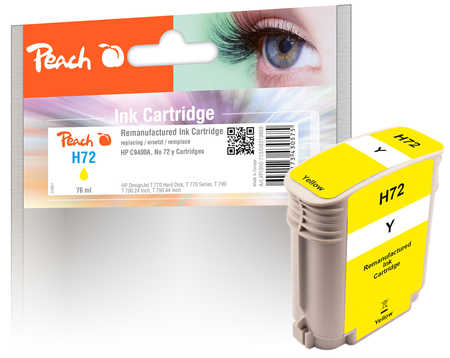 Peach HP 72 Y Druckerpatrone ye ersetzt HP No. 72 Y, C9400A für z.B. HP DesignJet T 1100 24 Inch, HP DesignJet T 1100 44 Inch, HP DesignJet T 1100 MFP