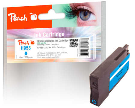 Peach HP 953 c Druckerpatrone cy ersetzt HP No. 953 c, F6U12AE für z.B. HP OfficeJet Pro 8210, HP OfficeJet Pro 8710, HP OfficeJet Pro 8715