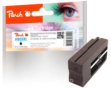 Image of Peach H953XLbk Druckerpatrone XL bk ersetzt HP No. 953XL bk, L0S70AE für z.B. HP OfficeJet Pro 8710, HP OfficeJet Pro 7740 WF, HP OfficeJet Pro 8210bei 3ppp3 Peach online Shop