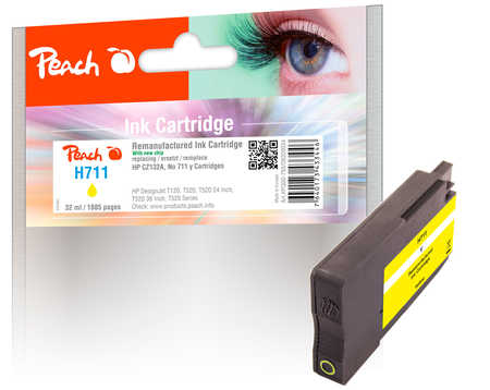 Image of Peach H711Y Druckerpatrone ye ersetzt HP No. 711 Y, CZ132AE für z.B. HP DesignJet T 120, HP DesignJet T 520, HP DesignJet T 520 24 Inchbei 3ppp3 Peach online Shop