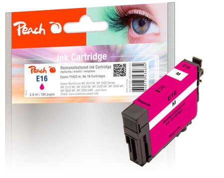 Image of Peach E16m Druckerpatrone ma ersetzt Epson No. 16 m, C13T16234010 für z.B. Epson WorkForce WF -2010 W, Epson WorkForce WF -2500bei 3ppp3 Peach online Shop