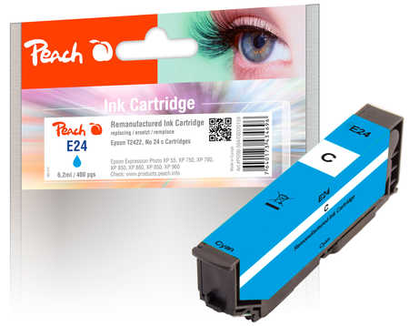 Image of Peach E24c Druckerpatrone cy ersetzt Epson No. 24 c, C13T24224010 für z.B. Epson Expression Photo XP -55, Epson Expression Photo XP -750bei 3ppp3 Peach online Shop