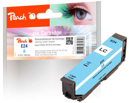 Image of Peach E24lc Druckerpatrone cyli ersetzt Epson No. 24 lc, C13T24254010 für z.B. Epson Expression Photo XP -55, Epson Expression Photo XP -750bei 3ppp3 Peach online Shop