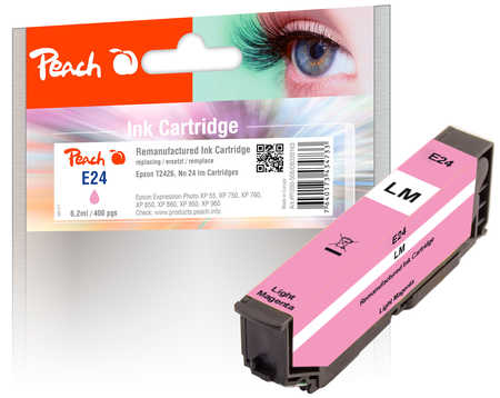 Image of Peach E24lm Druckerpatrone mali ersetzt Epson No. 24 lm, C13T24264010 für z.B. Epson Expression Photo XP -55, Epson Expression Photo XP -750bei 3ppp3 Peach online Shop