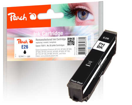 Image of Peach E26phbk Druckerpatrone bkph ersetzt Epson No. 26 phbk, C13T26114010 für z.B. Epson Expression Premium XP -510, Epson Expression Premium XP -520bei 3ppp3 Peach online Shop