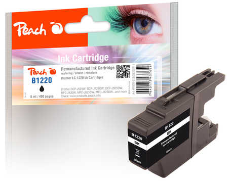 Peach Tintenpatrone schwarz kompatibel zu Brother LC-1220BK