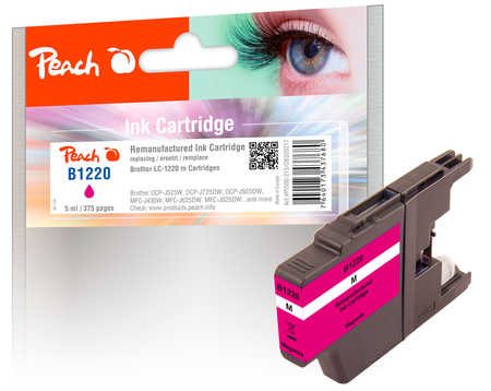 Image of Peach B1220 M Druckerpatrone ma ersetzt Brother LC-1220M für z.B. Brother DCPJ 725 DW, Brother MFCJ 430 W, Brother DCPJ 925 DW, Brother DCPJ 525 W