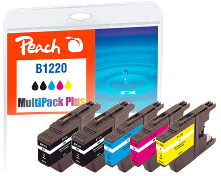 Image of Peach B1220 Spar Plus Pack Druckerpatronen (2*bk, c/m/y) ersetzt Brother LC-1220 für z.B. Brother DCPJ 525 W, Brother DCPJ 725 DW, Brother MFCJ 430bei 3ppp3 Peach online Shop