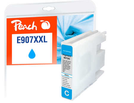 Peach E907/908 Druckerpatrone XXL cy ersetzt Epson T9072, No. 907XXLC, C13T90724010 für z.B. Epson Workforce Pro WF -609