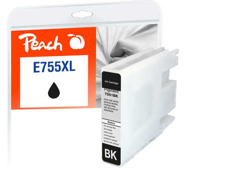 Peach E754/755/756 Druckerpatrone XL bk ersetzt Epson T7551BK, C13T755140 für z.B. Epson WorkForce Pro WF -6530 MFP, Eps