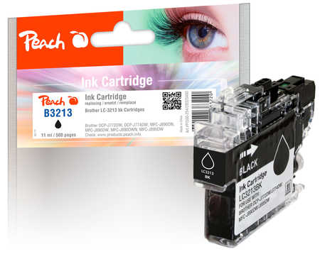 Peach B3213 BK Druckerpatrone XL bk ersetzt Brother LC-3213BK für z.B. Brother DCPJ 572 DW, Brother DCPJ 774 DW, Brother