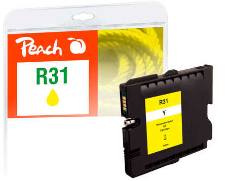 Image of Peach R31 Druckerpatrone ye ersetzt Ricoh GC31Y, 405691 für z.B. Ricoh Aficio GX e 2600, Ricoh Aficio GX e 3300, Ricoh Aficio GX e 3300 n