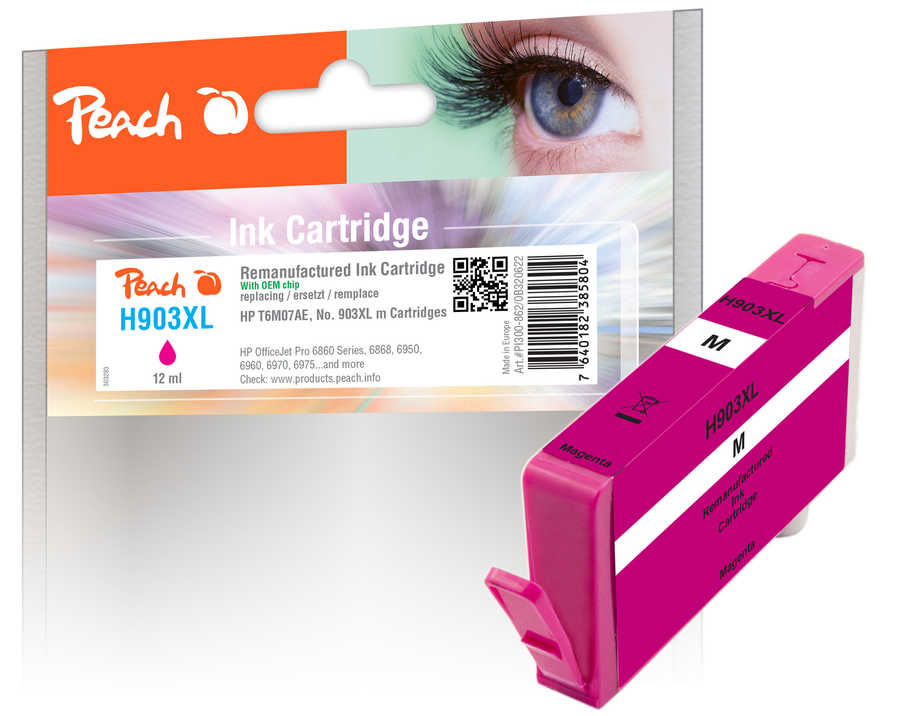 Image of Peach HP 903 XLm Druckerpatrone XL ma ersetzt HP No. 903XL m, T6M07AE für z.B. HP OfficeJet Pro 6970, HP OfficeJet 6950, HP OfficeJet Pro 6860