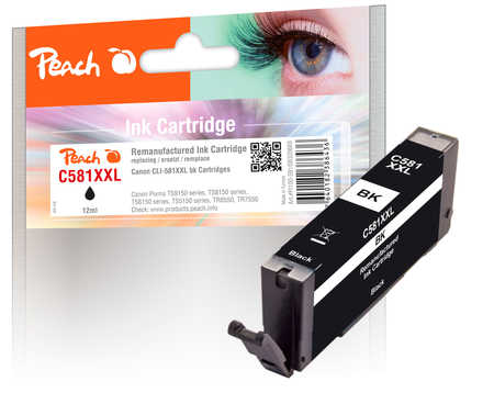 Image of Peach C581XXLBK Druckerpatrone XXL bkph ersetzt Canon CLI-581XXLBK, 1998C001 für z.B. Canon Pixma TS 8350, Canon Pixma TS 6251, Canon Pixma TS 705bei 3ppp3 Peach online Shop