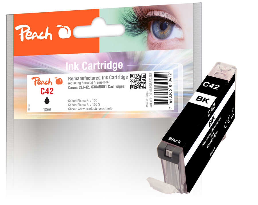 Peach C42 B Druckerpatrone bk ersetzt Canon CLI-42B, 6384B001 für z.B. Canon Pixma PRO -100, Canon Pixma PRO -100 S